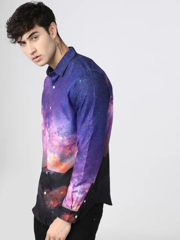 Highlander Men Multi Printed Slim Fit Casual Shirt