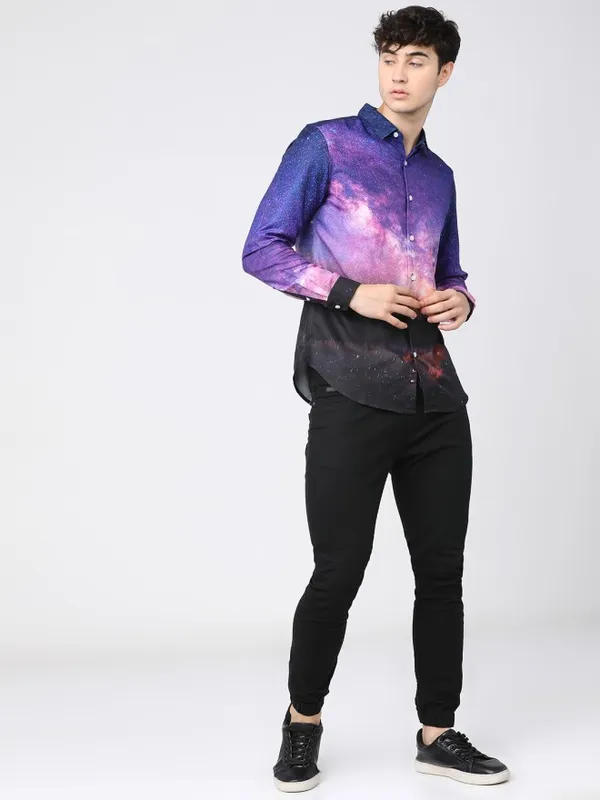 Highlander Men Multi Printed Slim Fit Casual Shirt