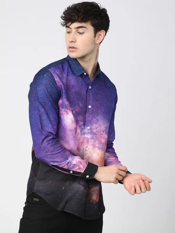 Highlander Men Multi Printed Slim Fit Casual Shirt