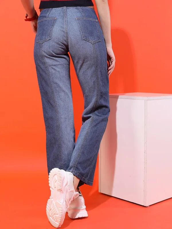 Tokyo Talkies Women Blue Bootcut Stretchable Jeans