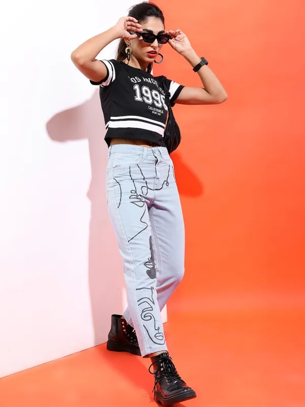 Tokyo Talkies Women Blue Wide Leg Stretchable Jeans