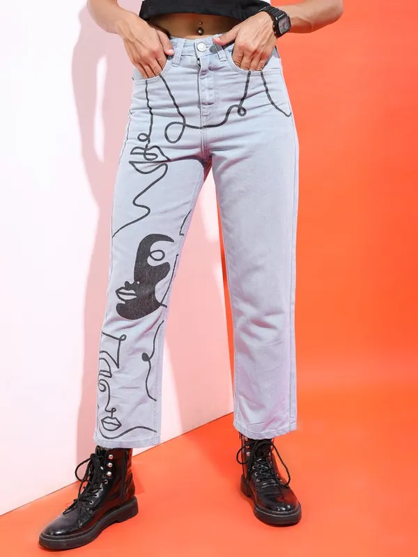 Tokyo Talkies Women Blue Wide Leg Stretchable Jeans