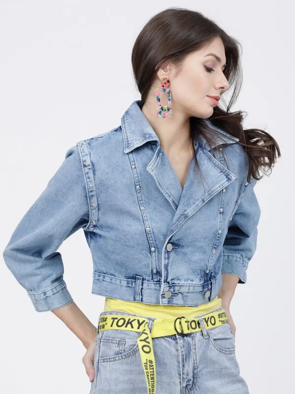 Tokyo Talkies Women Blue Denim Jacket