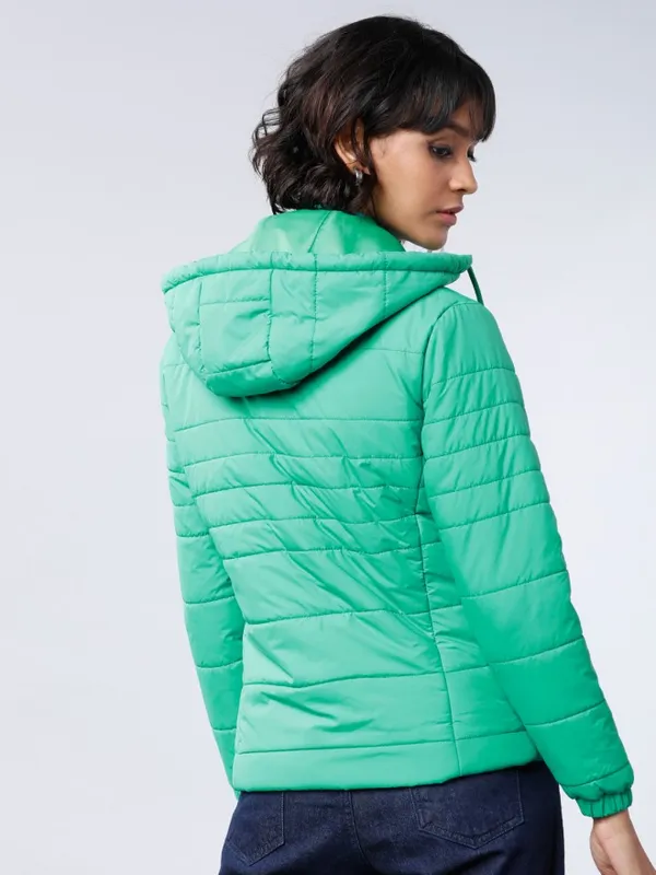 Tokyo Talkies Women Green Puffer Jacket