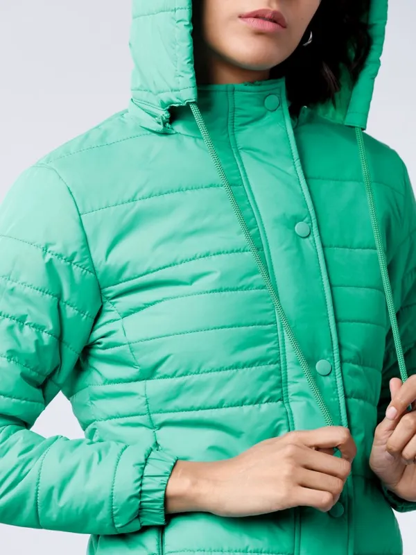 Tokyo Talkies Women Green Puffer Jacket