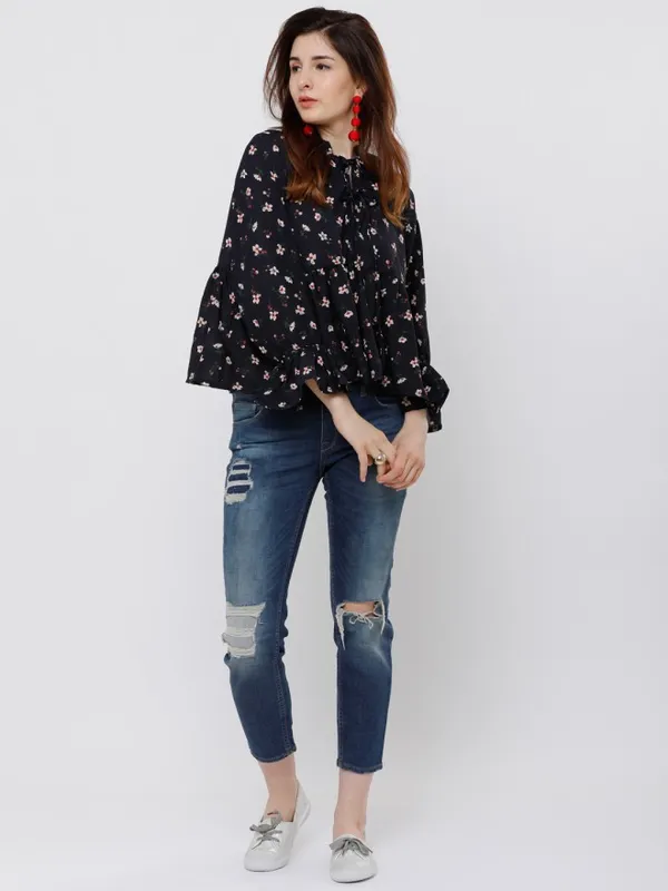 Printed Empire Top
