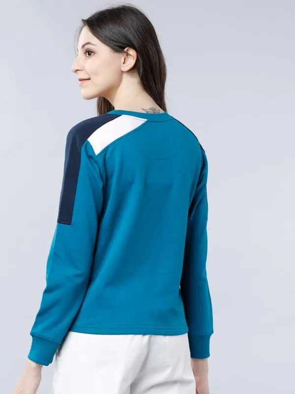 Tokyo Talkies Women Multi Colourblocked Pullover Round Neck Sweatshirt
