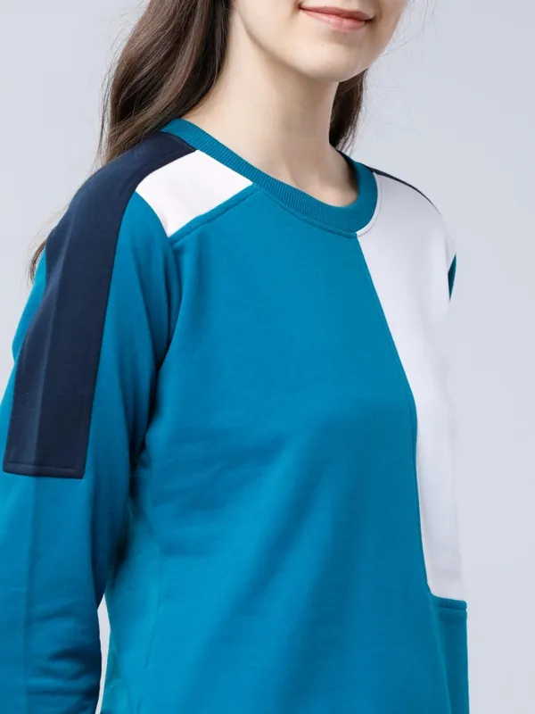 Tokyo Talkies Women Multi Colourblocked Pullover Round Neck Sweatshirt