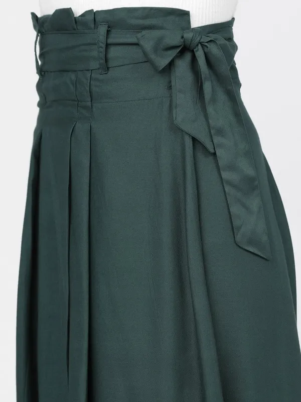 Tokyo Talkies Women Green Midi Skirt