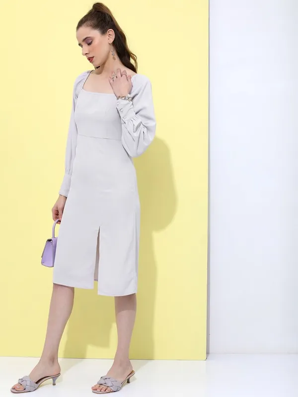 Tokyo Talkies Women Purple Solid Sheath Dress