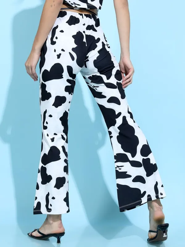 Printed Flared Casual Trouser