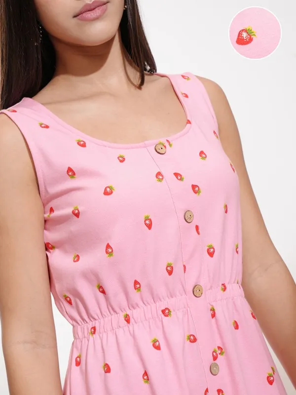 Printed Fit And Flare Dress