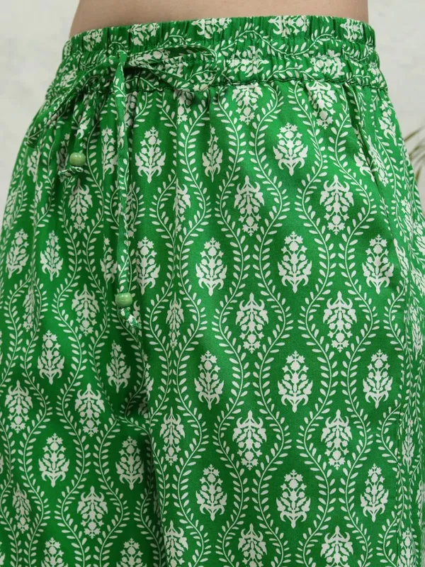 Tokyo Talkies Women Green Top With Trousers Co-Ords