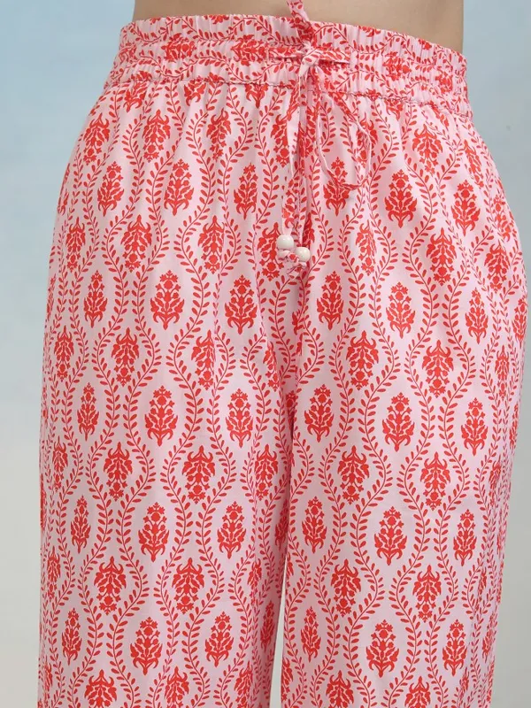 Tokyo Talkies Women Pink Top With Trouser Co-Ords