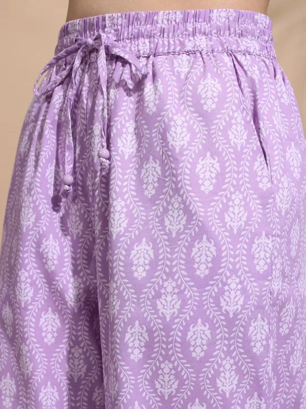 Tokyo Talkies Women Lavender Top With Trousers Co-Ords