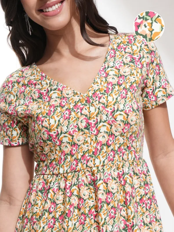 Printed Fit And Flare Dress