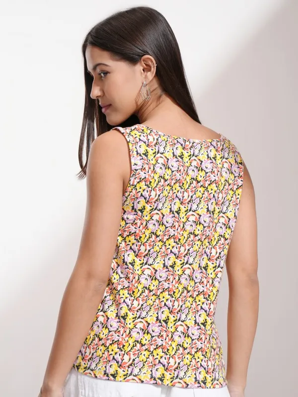 Tokyo Talkies Women Black Printed Regular Top