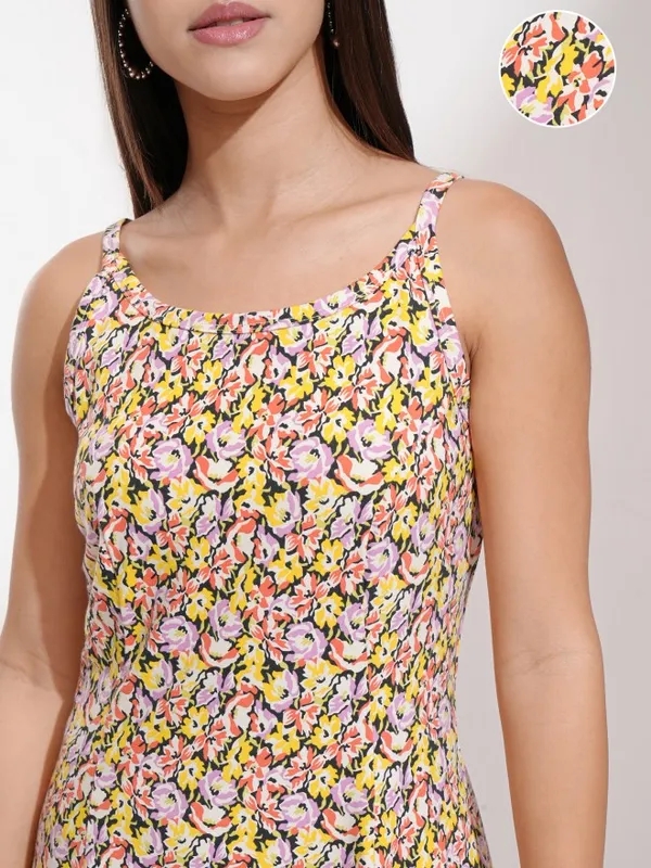 Tokyo Talkies Women Black Printed Fit And Flare Dress