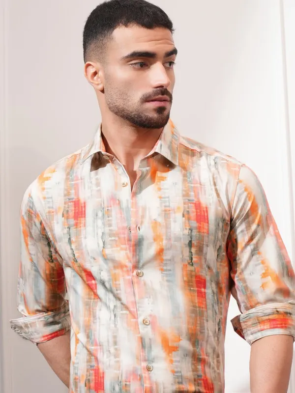 Locomotive Men Multi Printed Slim Fit Casual Shirt