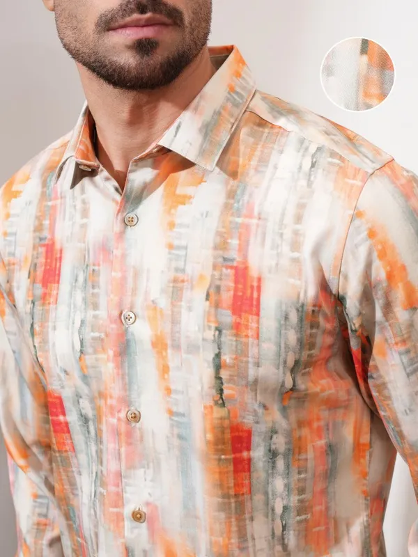 Locomotive Men Multi Printed Slim Fit Casual Shirt