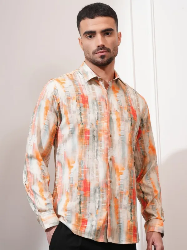 Locomotive Men Multi Printed Slim Fit Casual Shirt