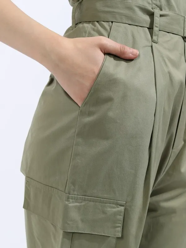 Tokyo Talkies Women Olive Solid Jumpsuit