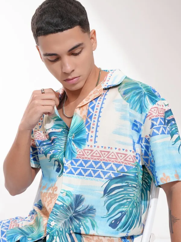 Highlander Men Multicolour Printed Relaxed Fit Casual Shirt