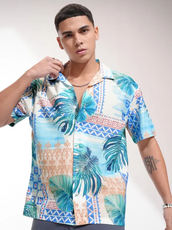 Highlander Men Multicolour Printed Relaxed Fit Casual Shirt