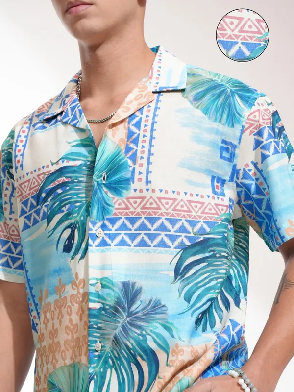 Highlander Men Multicolour Printed Relaxed Fit Casual Shirt