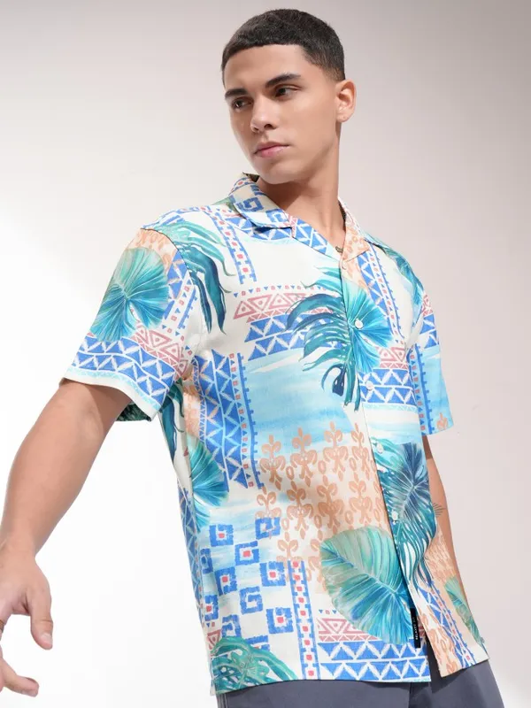 Highlander Men Multicolour Printed Relaxed Fit Casual Shirt
