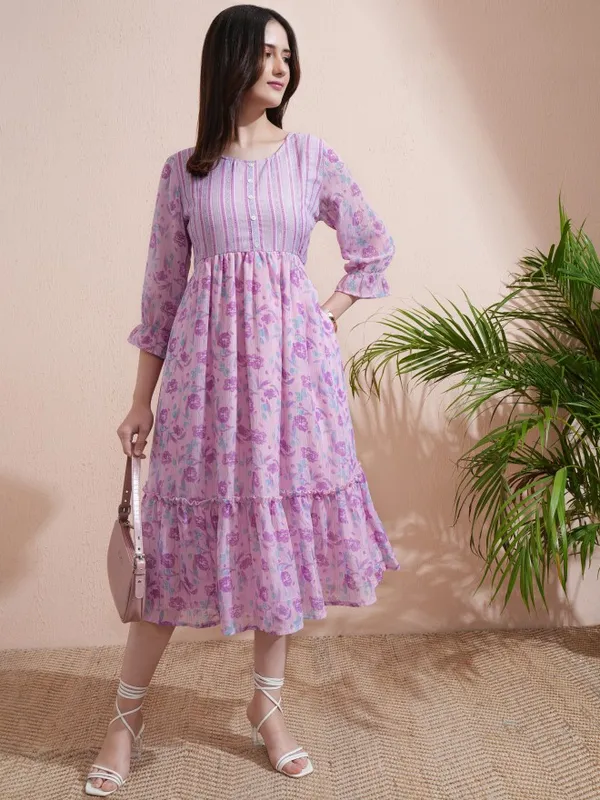 Solid A-Line Dress