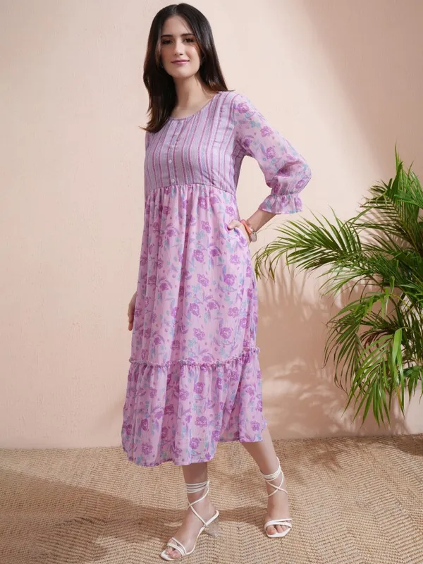 Solid A-Line Dress
