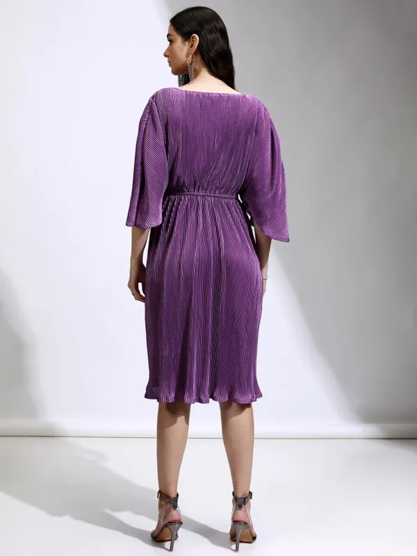 Solid Fit And Flare Dress