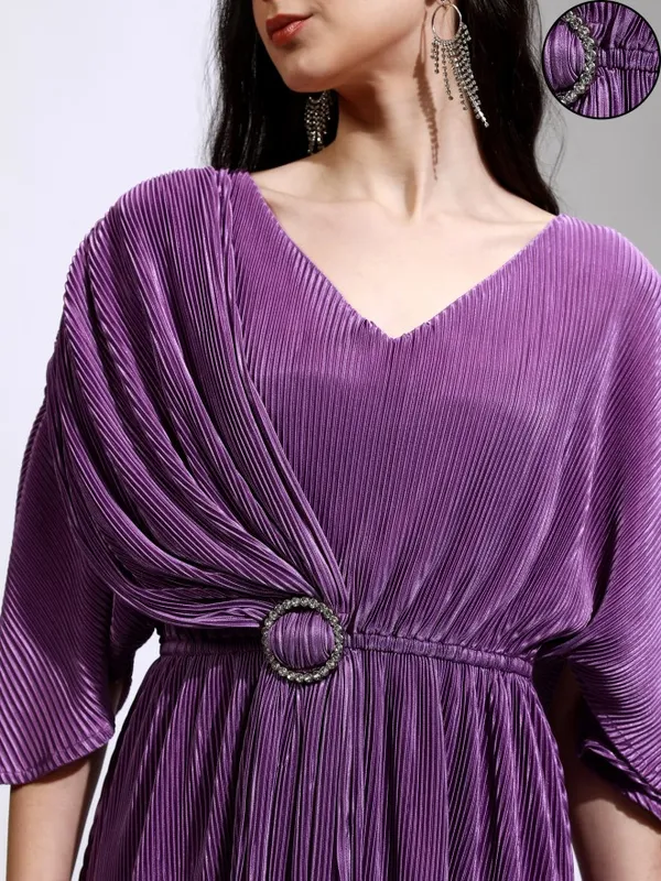 Solid Fit And Flare Dress