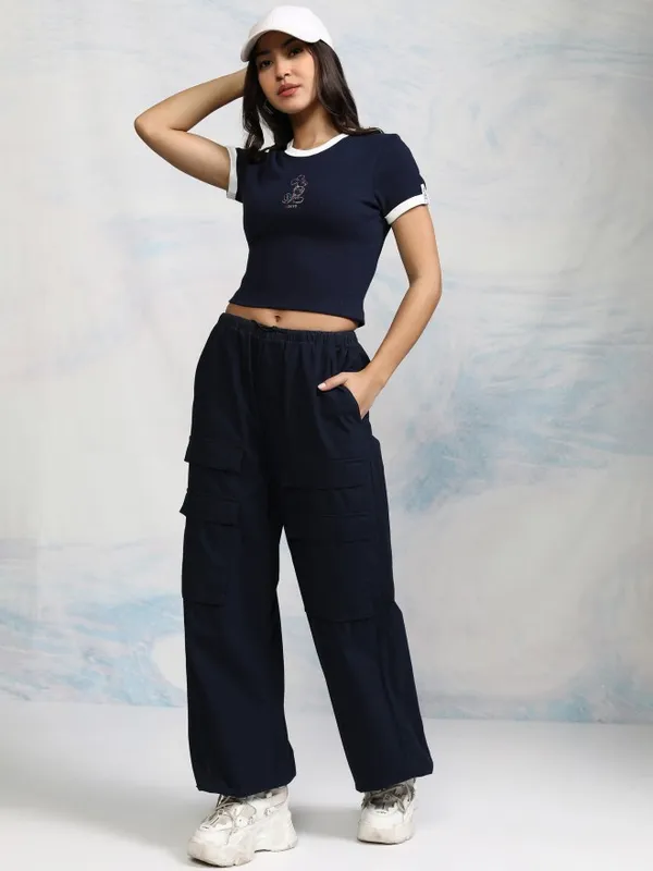 Mickey Mouse Embroidered Fitted Top