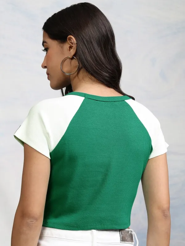 Mickey Mouse Embroidered Fitted Top