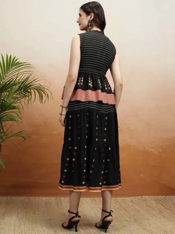 Printed Fit and Flare Dress