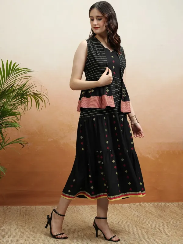 Printed Fit and Flare Dress