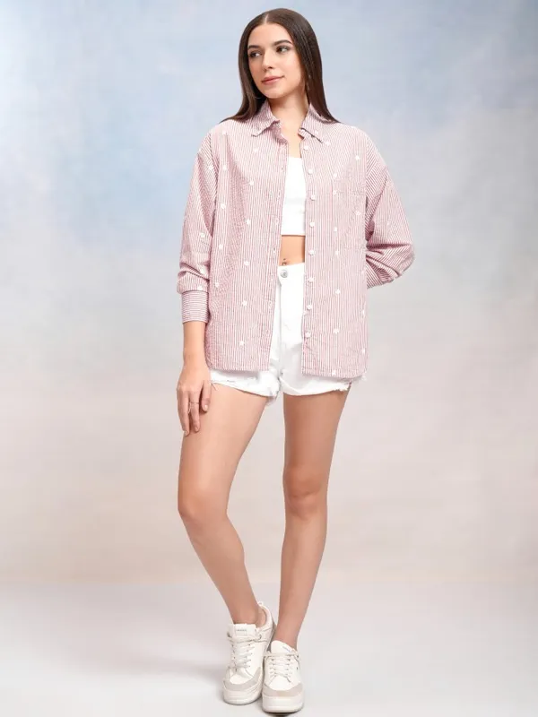 Women Striped Oversized Fit Casual Shirt