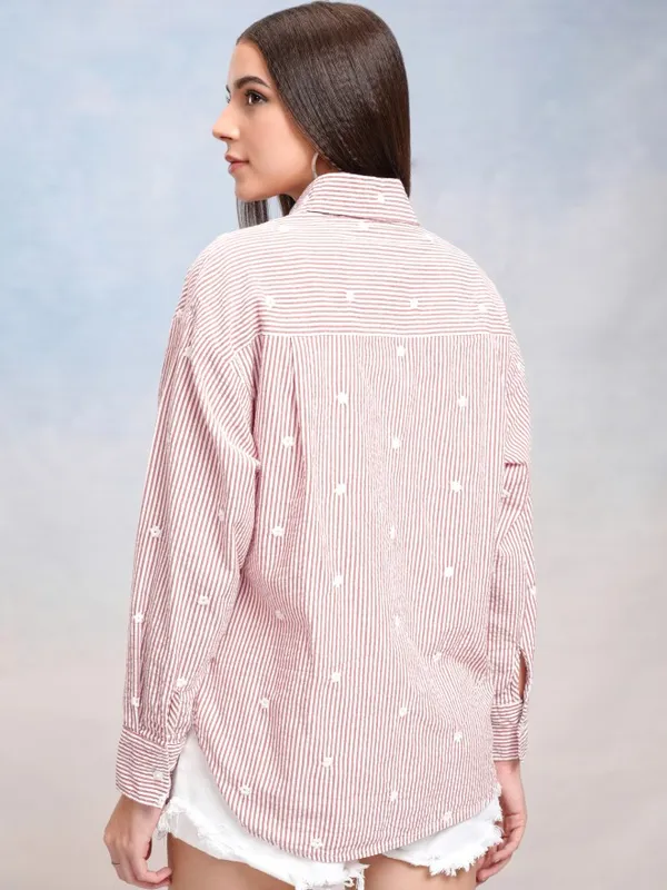 Women Striped Oversized Fit Casual Shirt