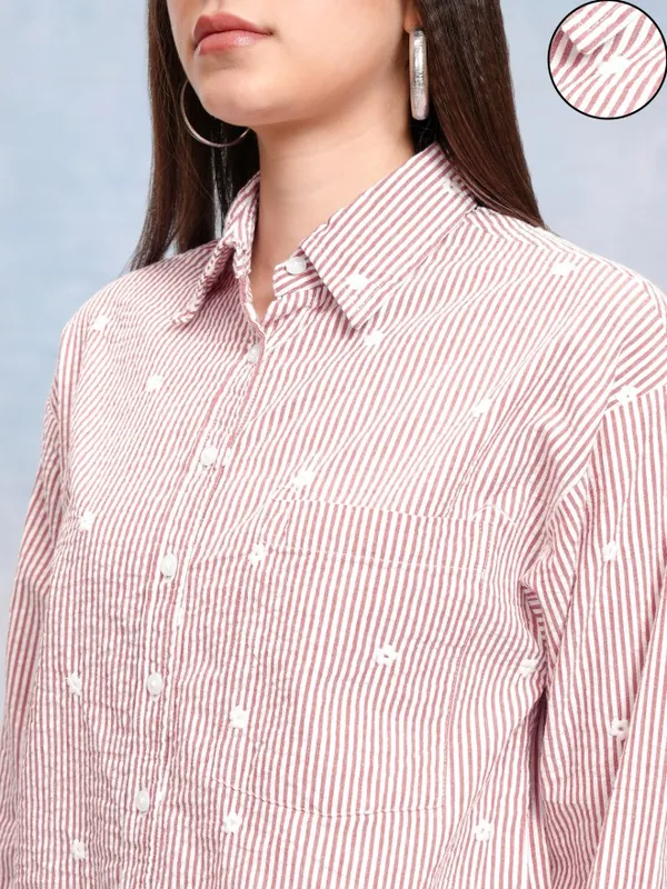 Women Striped Oversized Fit Casual Shirt