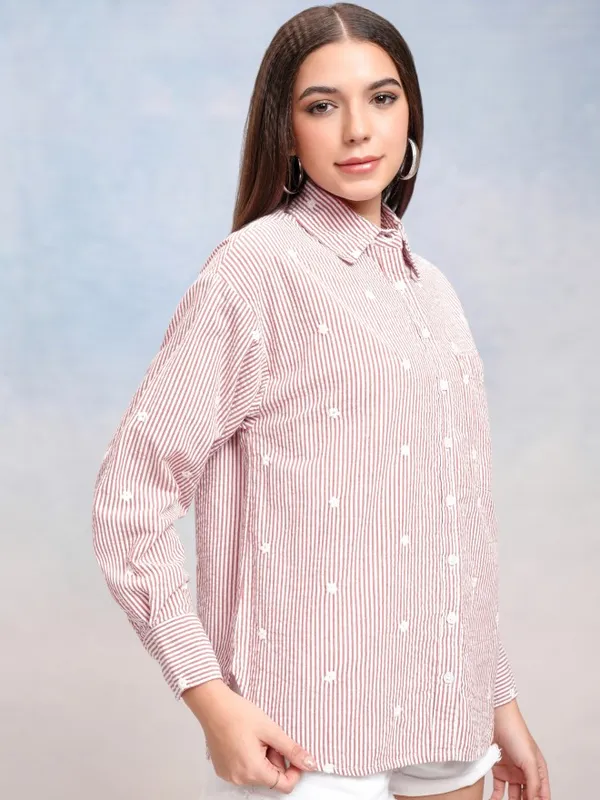 Women Striped Oversized Fit Casual Shirt