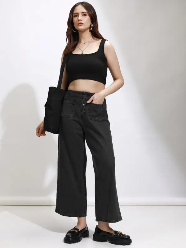 Tokyo Talkies Women Grey Straight Fit Jeans