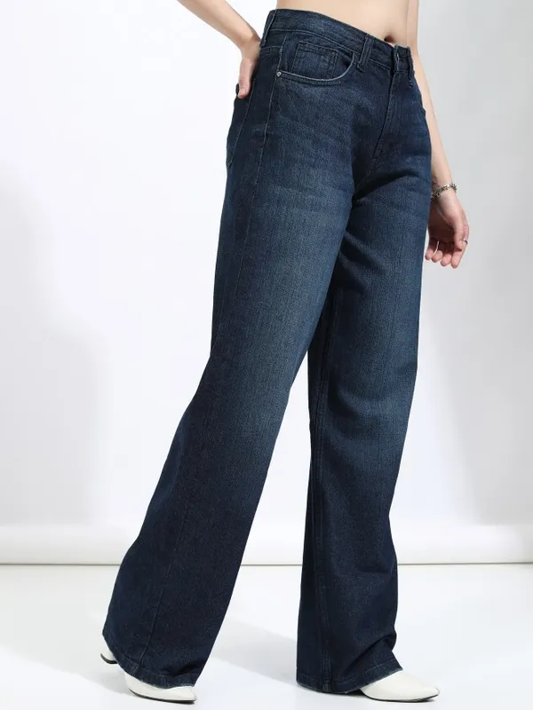 Tokyo Talkies Women Blue Straight Fit Stretchable Jeans