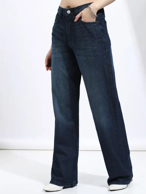 Tokyo Talkies Women Blue Straight Fit Stretchable Jeans