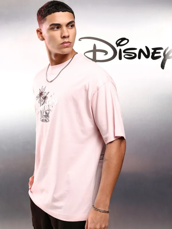 Stitch Men Printed Round Neck Oversized Fit T-Shirt