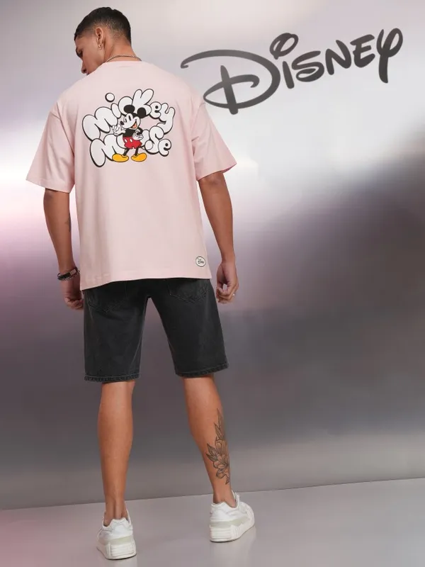 Mickey Mouse Men Printed Oversized Fit T-Shirt