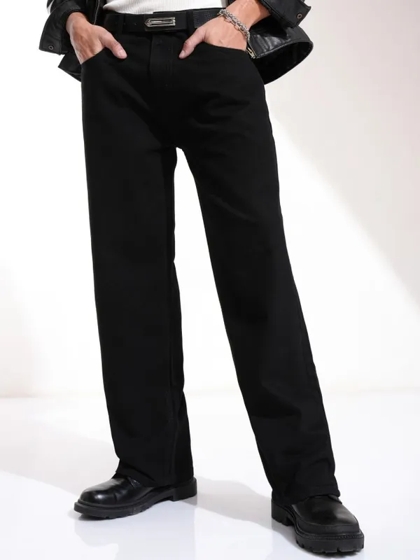 Highlander Men Black Straight Fit Jeans