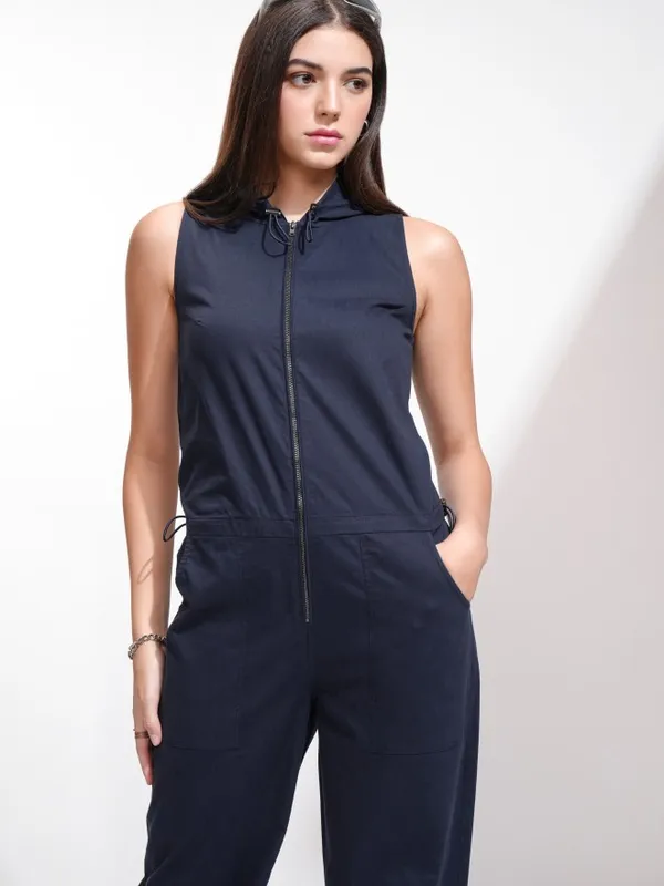 Tokyo Talkies Women Navy Blue Solid Jumpsuit