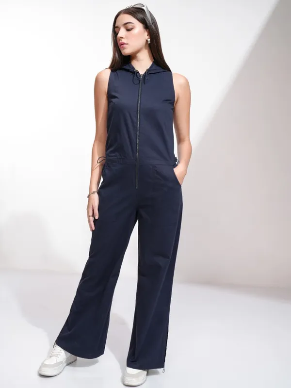 Tokyo Talkies Women Navy Blue Solid Jumpsuit